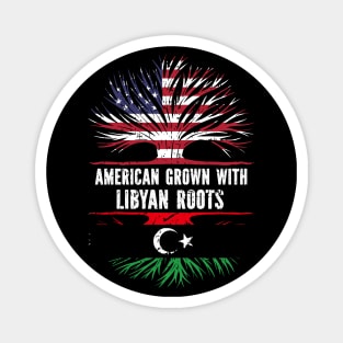 American Grown with Libyan Roots USA Flag Magnet
